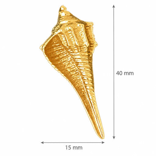 Seashell Charm Pendant 14k Gold (7.6 Grams) Yellow Gold 14k