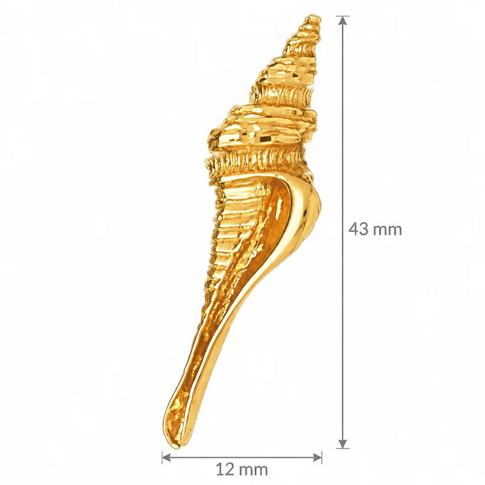 Seashell Charm Pendant 14k Gold (7.3 Grams) Yellow Gold 14k