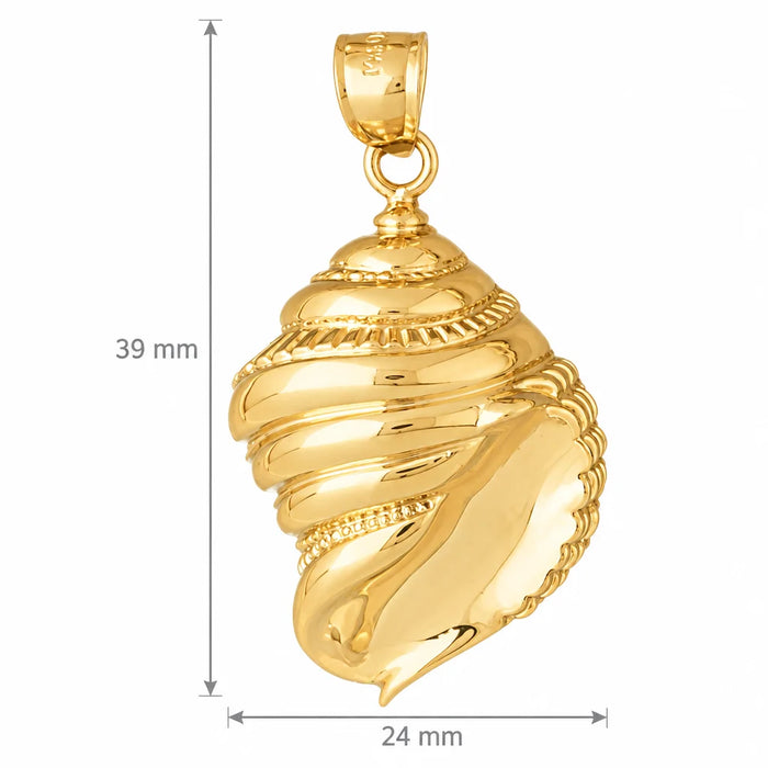 Seashell Charm Pendant 14k Gold (8.5 Grams) Yellow Gold 14k