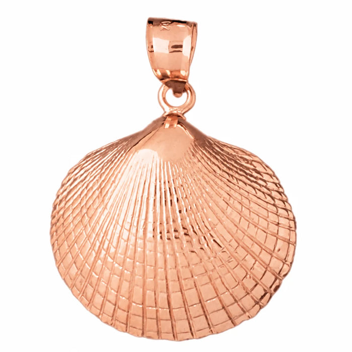 Seashell Charm Pendant 14k Gold Rose Gold 14k