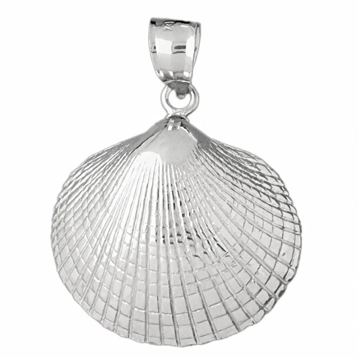 Seashell Charm Pendant 14k Gold White Gold 14k