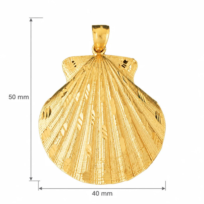 Seashell Charm Pendant 14k Gold (15.8 Grams) Yellow Gold 14k