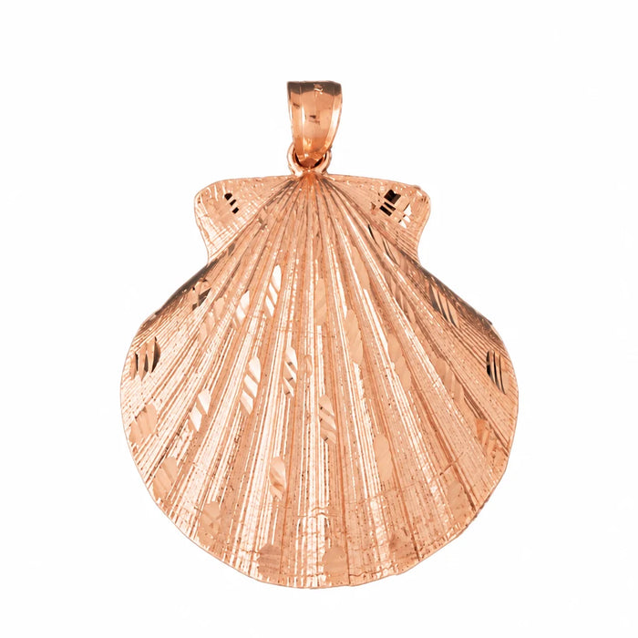 Seashell Charm Pendant 14k Gold (15.8 Grams) Rose Gold 14k