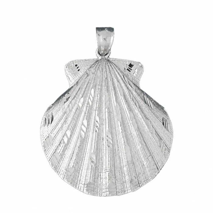 Seashell Charm Pendant 14k Gold (15.8 Grams) White Gold 14k