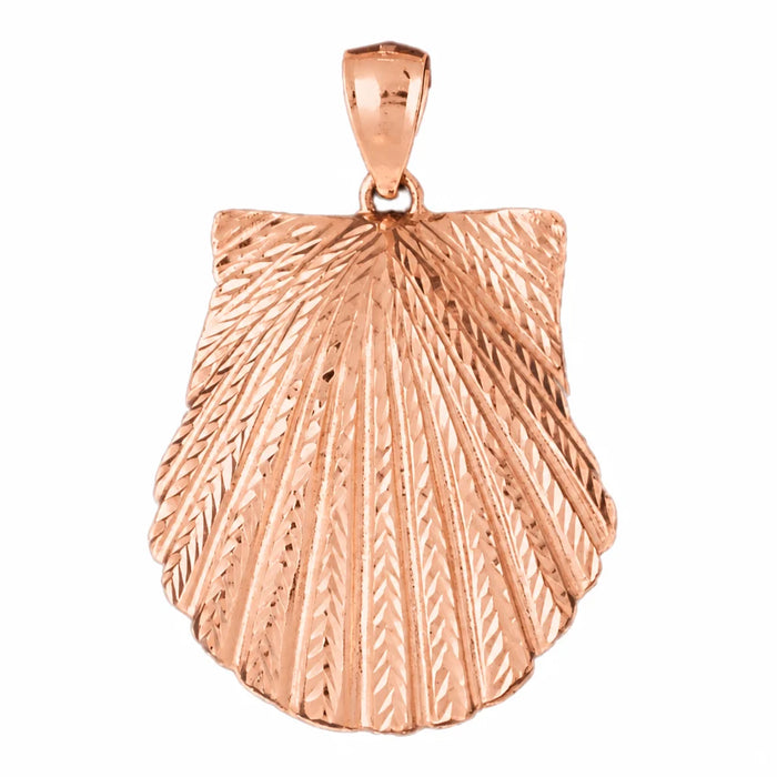 Seashell Charm Pendant 14k Gold (7.1 Grams) Rose Gold 14k