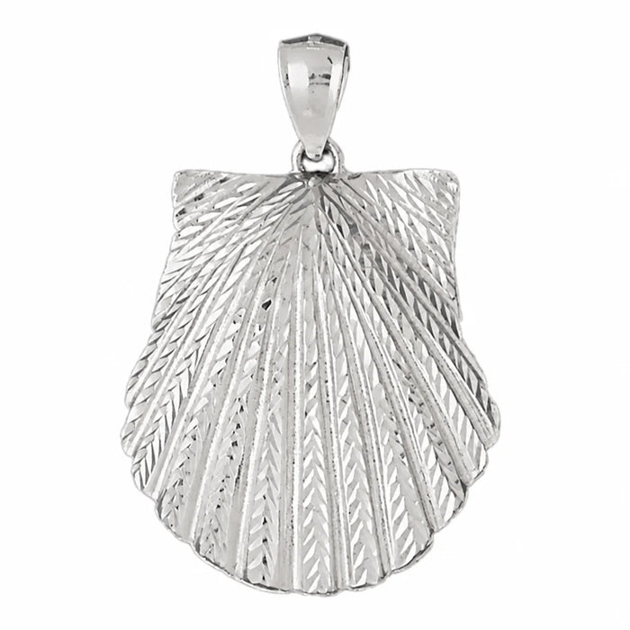 Seashell Charm Pendant 14k Gold (7.1 Grams) White Gold 14k
