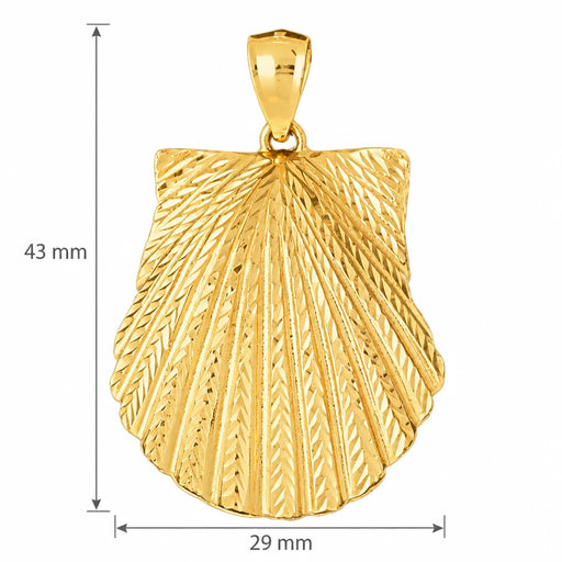 Seashell Charm Pendant 14k Gold (7.1 Grams) Yellow Gold 14k