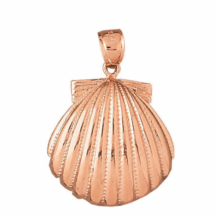 Seashell Charm Pendant 14k Gold (9.3 Grams) Rose Gold 14k