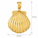 Seashell Charm Pendant 14k Gold (9.3 Grams) Yellow Gold 14k