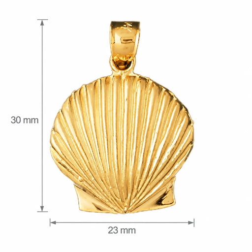 Seashell Charm Pendant 14k Gold (6.9 Grams) Yellow Gold 14k