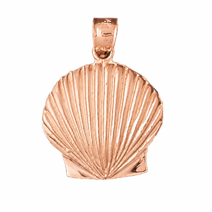 Seashell Charm Pendant 14k Gold (6.9 Grams) Rose Gold 14k