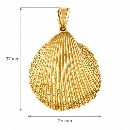 Seashell Charm Pendant 14k Gold (9.5 Grams) Yellow Gold 14k