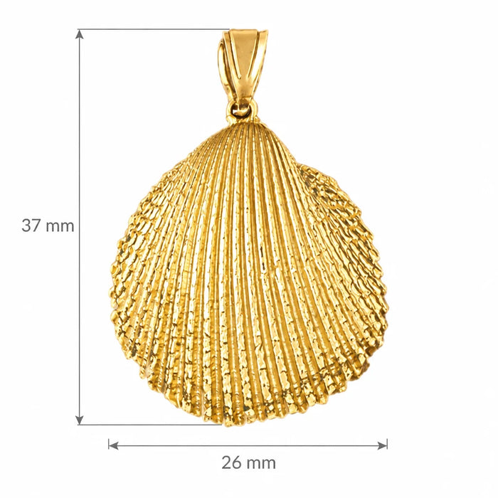Seashell Charm Pendant 14k Gold (9.5 Grams) Yellow Gold 14k