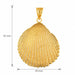 Seashell Charm Pendant 14k Gold (10.3 Grams) Yellow Gold 14k