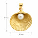 Seashell Pearl Charm Pendant 14k White Gold Yellow Gold 14k