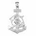 Ship Anchor and Double Dolphin Charm Pendant 14k Two Tone Gold White Gold 14k