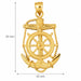 Ship Anchor and Wheel Charm Pendant 14k Gold (8 Grams) Yellow Gold 14k