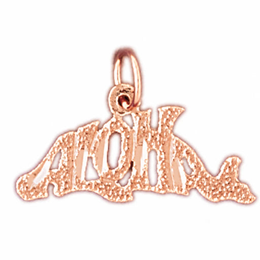 Aloha Hawaii Charm Pendant 14k Gold (0.7 Grams) Rose Gold 14k