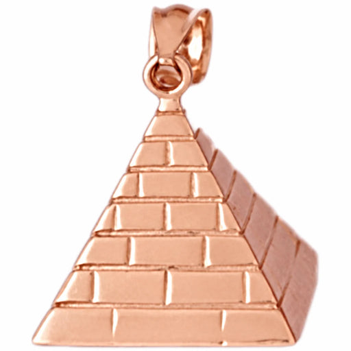 3D Egyptian Pyramid Charm Pendant 14k Gold (6.7 Grams) Rose Gold 14k