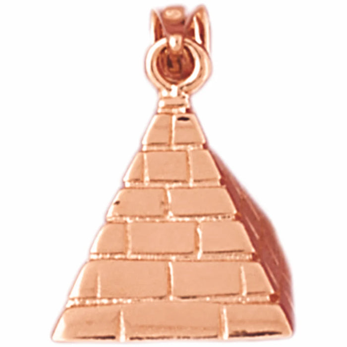 3D Egyptian Pyramid Charm Pendant 14k Gold (3.9 Grams) Rose Gold 14k