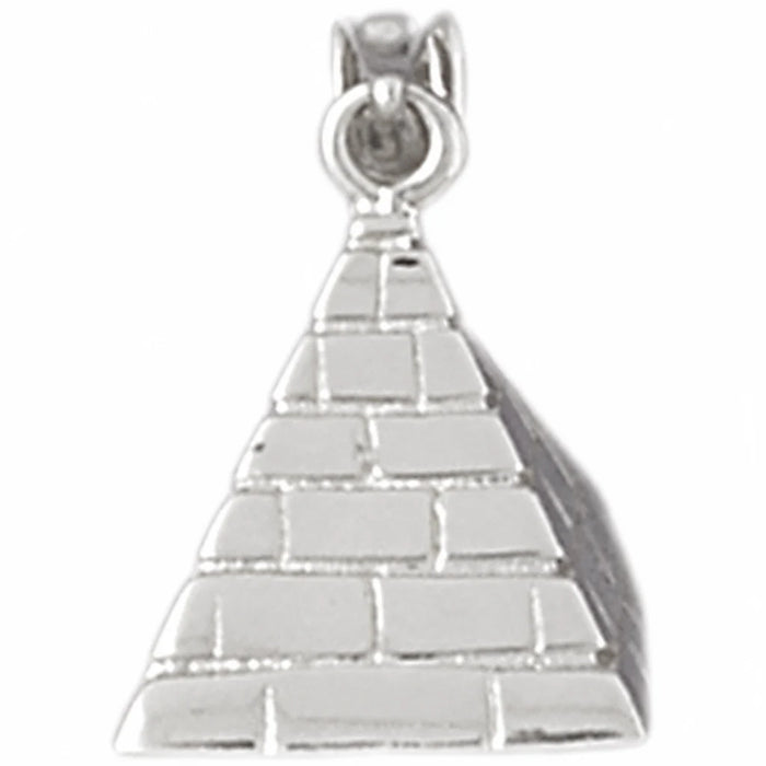 3D Egyptian Pyramid Charm Pendant 14k Gold (3.9 Grams) White Gold 14k