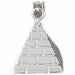 3D Egyptian Pyramid Charm Pendant 14k Gold (3.9 Grams) White Gold 14k