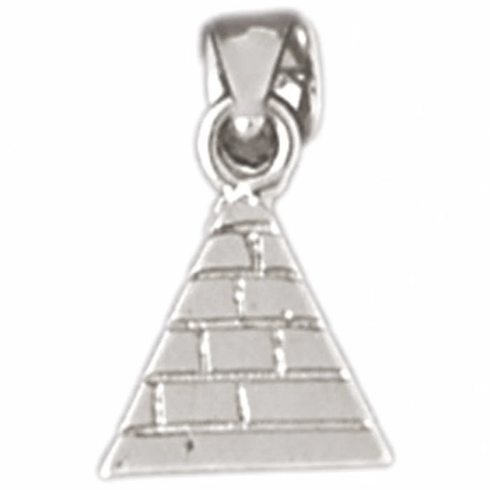 3D Egyptian Pyramid Charm Pendant 14k Gold (1.2 Grams) White Gold 14k