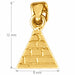3D Egyptian Pyramid Charm Pendant 14k Gold (1.2 Grams) Yellow Gold 14k
