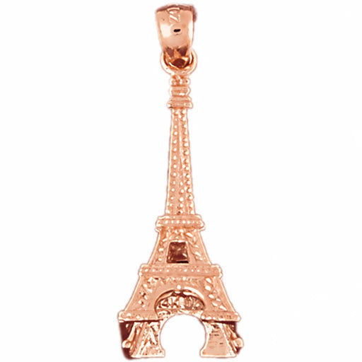 3D Eiffel Tower Charm Pendant 14k Gold (3.4 Grams) Rose Gold 14k