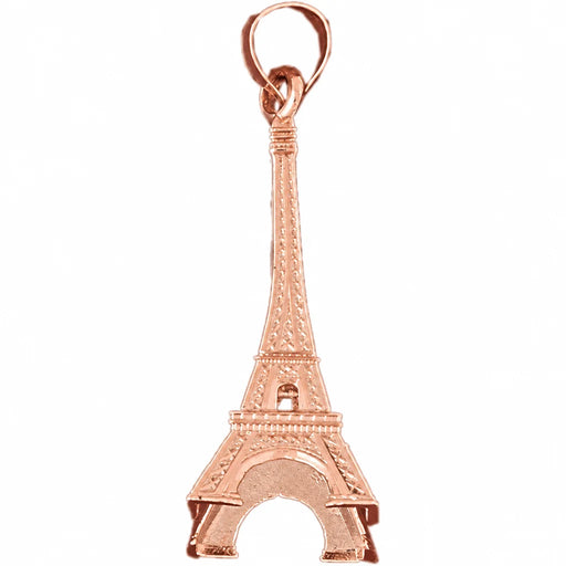 3D Eiffel Tower Charm Pendant 14k Gold (11.3 Grams) Rose Gold 14k