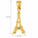 3D Eiffel Tower Charm Pendant 14k Gold (2.1 Grams) Yellow Gold 14k