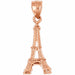 3D Eiffel Tower Charm Pendant 14k Gold (2.1 Grams) Rose Gold 14k