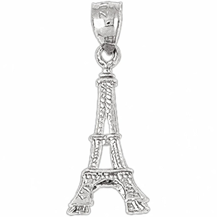 3D Eiffel Tower Charm Pendant 14k Gold (2.1 Grams) White Gold 14k
