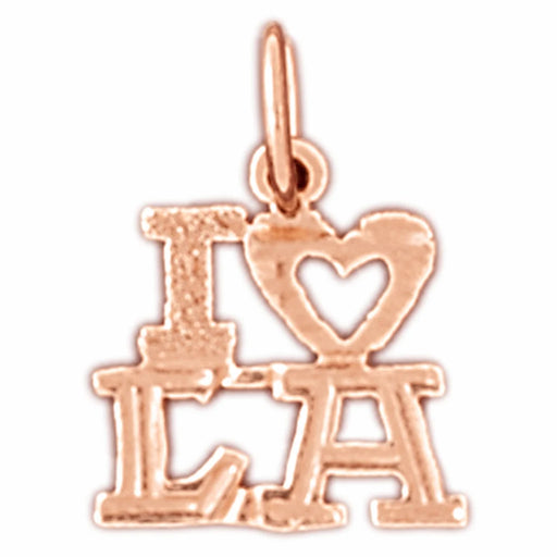 I Love LA Charm Pendant 14k Gold Rose Gold 14k