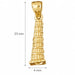 3D Pisa Tower Italy Charm Pendant 14k Gold (2.8 Grams) Yellow Gold 14k