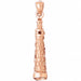 3D Pisa Tower Italy Charm Pendant 14k Gold (3.1 Grams) Rose Gold 14k