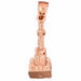 3D Tower Charm Pendant 14k Gold Rose Gold 14k