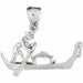3D Gondola Venice Italy Charm Pendant 14k Gold (3.7 Grams) White Gold 14k