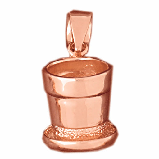 14K Rose Gold variant – 3D Bucket Charm Pendant 14k Gold (3.9 Grams) – front view