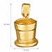 14K Yellow Gold variant – 3D Bucket Charm Pendant 14k Gold (3.9 Grams) – dimensions and size guide