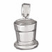 14K White Gold variant – 3D Bucket Charm Pendant 14k Gold (3.9 Grams) – front view