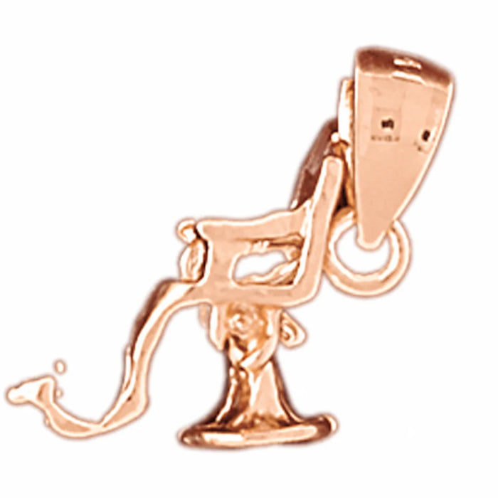 3D Dentist Chair Charm Pendant 14k Gold Rose Gold 14k