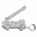 3D Moveable Firefighter Truck Two Tone Charm Pendant 14k Yellow and White Gold (8.7 Grams) White Gold 14k