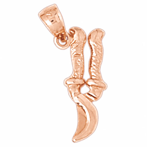 3D Garden Groomer Scissors Charm Pendant 14k Gold (2 Grams) Rose Gold 14k