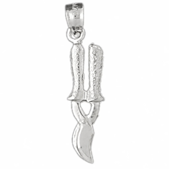 3D Garden Groomer Scissors Charm Pendant 14k Gold (1.4 Grams) White Gold 14k