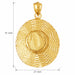 3D Gardening Hat Charm Pendant 14k Gold (6 Grams) Yellow Gold 14k