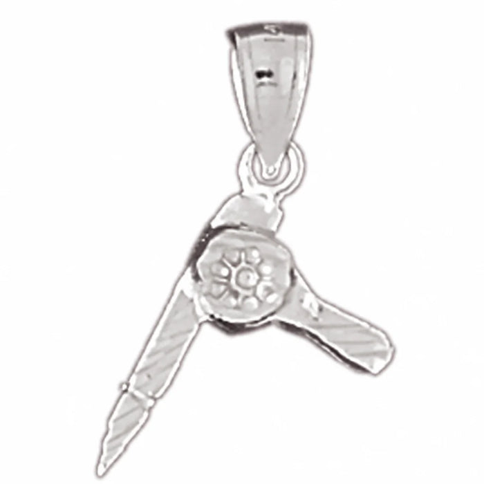 3D Hair Dryer Charm Pendant 14k Gold (1.5 Grams) White Gold 14k