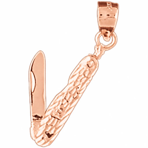 3D Hairdresser's Razor Moveable Charm Pendant 14k Gold (1.8 Grams) Rose Gold 14k