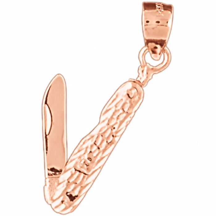 3D Hairdresser's Razor Moveable Charm Pendant 14k Gold (1.8 Grams) Rose Gold 14k