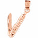 3D Hairdresser's Razor Moveable Charm Pendant 14k Gold (1.8 Grams) Rose Gold 14k
